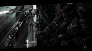 Black white robot mirror light - cinematic concept art free wallpaper