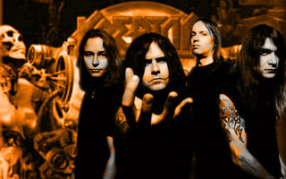 Men group red background skulls - adam dario keel free wallpaper