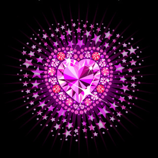 Heart shaped diamond stars black - a heart free wallpaper for tablet
