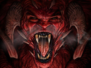 Demonic demon mouth open teeth - tooth wide free wallpaper