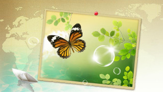 Butterfly bubble green background world - adobe photoshop free wallpaper for desktop