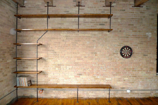 Brick wall bookshelves dart room - path free wallpaper