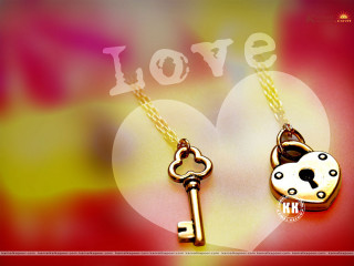 Keys heart necklace love lock - free love wallpaper