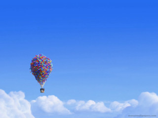 Hot air balloon floating sky 2 - a hot air balloon free wallpaper