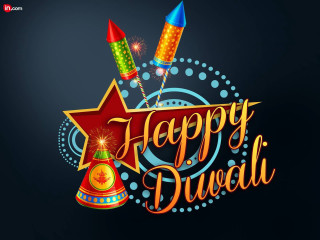 Happy diwali greeting star bell - a sparkler free wallpaper