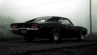 Black car foggy road smoke - the foggy day free wallpaper
