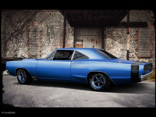 Blue car brick building door - a window open free wallpaper for desktop