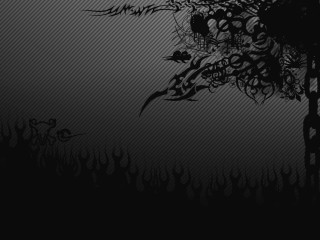 Gothic tree birds silhouette monochrome - its back free wallpaper for desktop