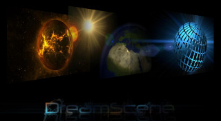 Black background earth sun images - cinematic matte painting free wallpaper