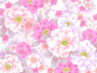 Pink white flower pattern leaves - the center free wallpaper