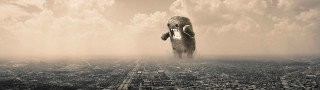 Elephant city sky clouds above - a large elephant free wallpaper