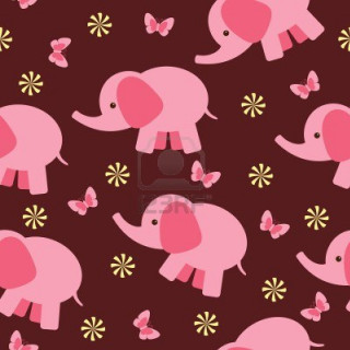 Pink elephant butterfly flower bow - free animals wallpaper for tablet