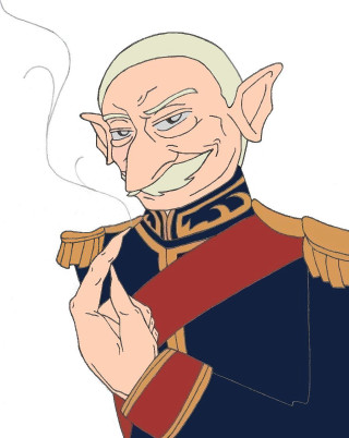 Cartoon man uniform smoking cigarette - edmund greacen free wallpaper