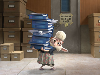 Cartoon character carrying books room - a stack free wallpaper