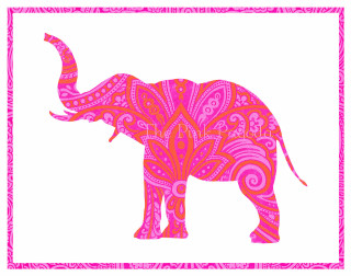 Pink elephant paisley pattern neck - back free wallpaper for desktop
