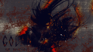 Woman black hair red paint - art station free wallpaper for desktop