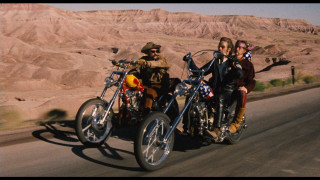 Motorcycle group desert road mountains - movie scene free wallpaper