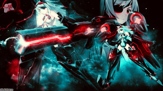 Anime couple sword red light - a couple of anime characters holding free wallpaper