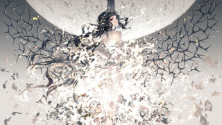 Woman longhair white dress large - chiharu shiota free wallpaper