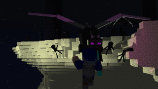 Minecraft person walking dark backpack - eldritch free wallpaper