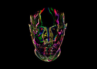 Colorful face black background image - against a black background free wallpaper