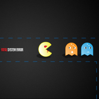 Black background pacman faces colored - a wireframe diagram free wallpaper for tablet