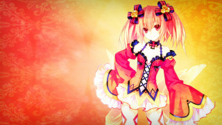 Pink haired anime girl yellow - rich vivid color free wallpaper