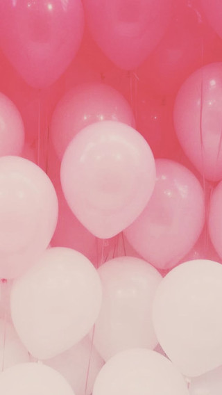 Balloons pink walls red background - free happy birthday wallpaper for mobile