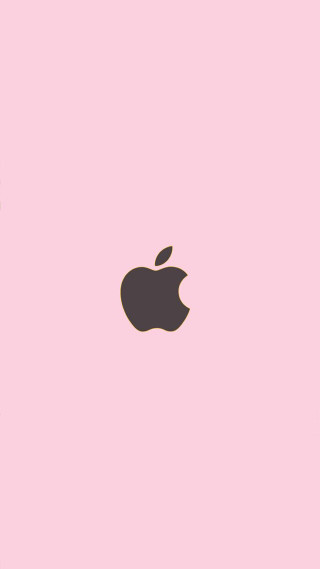 Pink apple logo minimalist black - free technology wallpaper for mobile