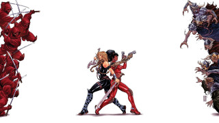 Couple people white background red - underground comix free wallpaper