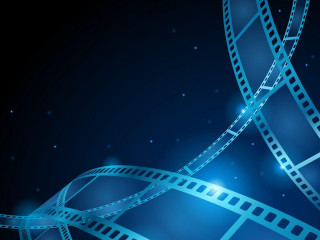 Film strip blue background stars 2 - a film strip free wallpaper