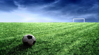 Soccer ball lush green field 2 - andrew robertson free wallpaper