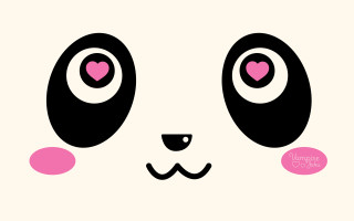 Panda face heart nose eyes - chen chi free wallpaper