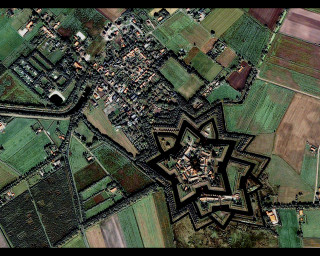 Satellite image city star shaped - the middle of its free wallpaper