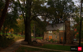 Small log cabin woods picnic - heidelberg school free wallpaper for desktop