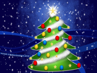 Christmas tree star blue background 6 - a christmas tree free wallpaper