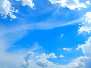Plane flying sky clouds blue 13 - white cloud above free wallpaper