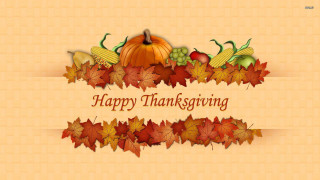Thanksgiving card pumpkin autumn leaves 2 - a happy thanksgiving free wallpaper