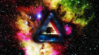 Triangle tree galaxy stars middle 2 - triadic free wallpaper