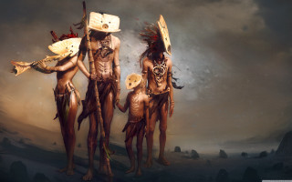 Native american masks body paint - their body free wallpaper