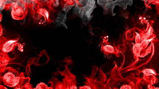 Red black background smoke flowers 2 - border free wallpaper for desktop