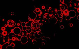 Black background red circles bubbles - chiharu shiota free wallpaper