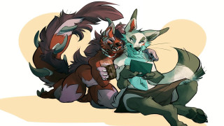 Cartoon animals sitting white yellow - adam dario keel free wallpaper