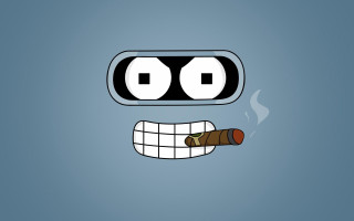 Cartoon character cigarette - robot free wallpaper for desktop