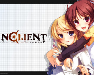 Anime girls hugging enlight grid - dan content free wallpaper for desktop