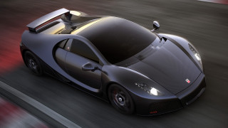 Black sports car driving road 4 - roof free wallpaper