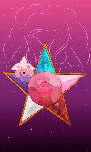 Star pig side pink background - crystal cubism free wallpaper for mobile