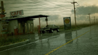 Car parked gas station rainy - a rainy day free wallpaper