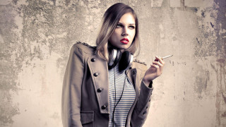Woman smoking cigarette trench coat - a cigarette free wallpaper
