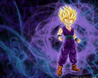 Dragon ball character purple background - a blue swirl free wallpaper